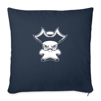 Pirate de canard diabolique - Housse de coussin décorative 45 x 45 cm - bleu marine - Devant