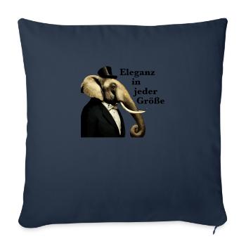 Eleganz in Jeder Größe Elefanten Geschenk - Sofakissenbezug 45 x 45 cm - Navy - Vorne