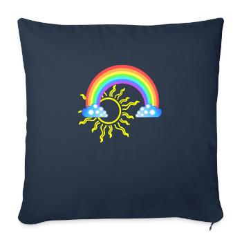 Arc-en-ciel - Housse de coussin décorative 45 x 45 cm - bleu marine - Devant