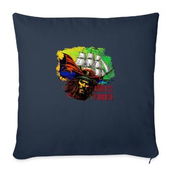 Pirates pour toujours - Housse de coussin décorative 45 x 45 cm - bleu marine - Devant
