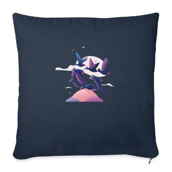 Birds above the Clouds (Dreamy Animals Collection) - Sofa pillowcase 17,3'' x 17,3'' (45 x 45 cm) - navy - Front