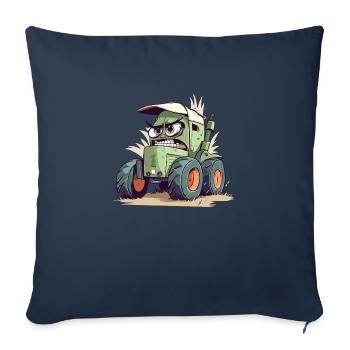 Kanzy the Angry Tractor - Sofa pillowcase 17,3'' x 17,3'' (45 x 45 cm) - navy - Front