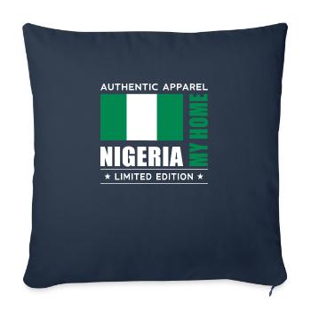 Nigéria - Housse de coussin décorative 45 x 45 cm - bleu marine - Devant