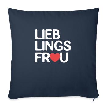 Femme préférée - Housse de coussin décorative 45 x 45 cm - bleu marine - Devant