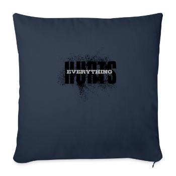 EVERYTHING HURTS - schwarz weiße Schrift - Sofakissenbezug 45 x 45 cm - Navy - Vorne