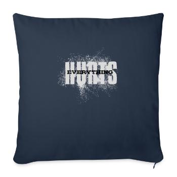 EVERYTHING HURTS - white black font - Sofa pillowcase 17,3'' x 17,3'' (45 x 45 cm) - navy - Front