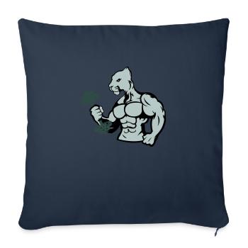 Bodybuilder Jaguar Dumbbell - Housse de coussin décorative 45 x 45 cm - bleu marine - Devant
