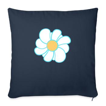Marguerites blanches Fleurs Printemps Été Fleurs - Housse de coussin décorative 45 x 45 cm - bleu marine - Devant