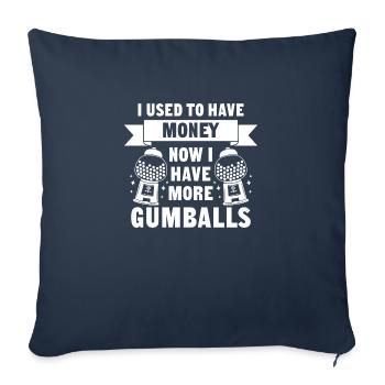 J’avais de l’argent maintenant j’ai plus de boules de gomme - Housse de coussin décorative 45 x 45 cm - bleu marine - Devant