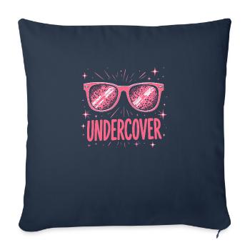 Lunettes de soleil drôles et costume de discours infiltré - Housse de coussin décorative 45 x 45 cm - bleu marine - Devant