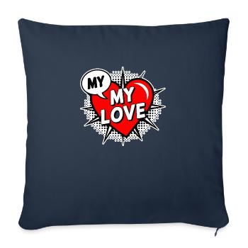 MY LOVE 2025 T-Shirt-Geschenk für Sie - Sofakissenbezug 45 x 45 cm - Navy - Vorne