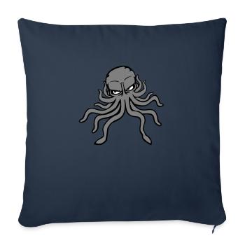Pieuvre, pieuvre, pieuvre, céphalopode, mauvais œil - Housse de coussin décorative 45 x 45 cm - bleu marine - Devant