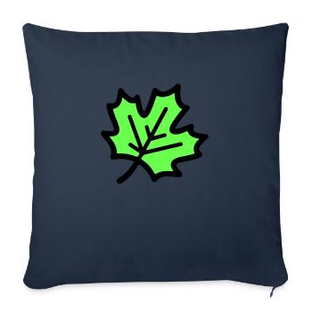 Feuille d’érable Feuille d’érable Icône d’automne - Housse de coussin décorative 45 x 45 cm - bleu marine - Devant