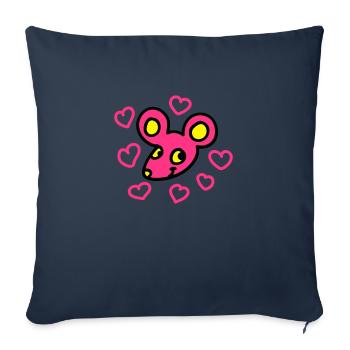 Lovers souris 3 - Housse de coussin décorative 45 x 45 cm - bleu marine - Devant