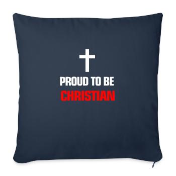 chrétien - Housse de coussin décorative 45 x 45 cm - bleu marine - Devant