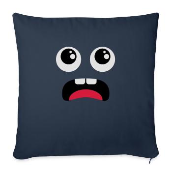 Terrified face - Comic - Sofa pillowcase 17,3'' x 17,3'' (45 x 45 cm) - navy - Front