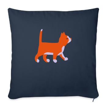 Kleine Katze geht - Sofakissenbezug 45 x 45 cm - Navy - Vorne