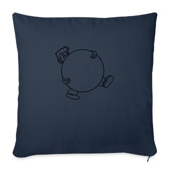 balle balle porter gros homme lourd figu - Housse de coussin décorative 45 x 45 cm - bleu marine - Devant
