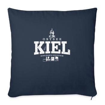 Kiel Ostsee (weiss oldstyle) - Sofakissenbezug 45 x 45 cm - Navy - Vorne
