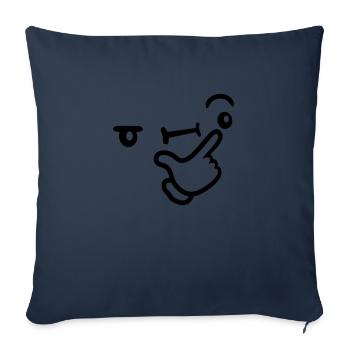 Icon Thoughtful Facial Expression - Sofa pillowcase 17,3'' x 17,3'' (45 x 45 cm) - navy - Front