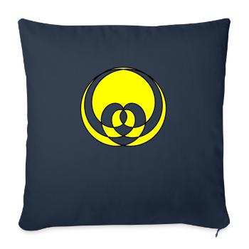Un cœur courbé - Housse de coussin décorative 45 x 45 cm - bleu marine - Devant
