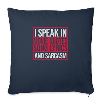 speak lyrics and sarcasm - Sofa pillowcase 17,3'' x 17,3'' (45 x 45 cm) - navy - Front