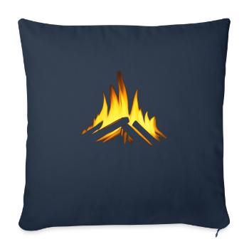Feu de camp Camping Nature Feu de forêt Extérieur Tente 6 - Housse de coussin décorative 45 x 45 cm - bleu marine - Devant