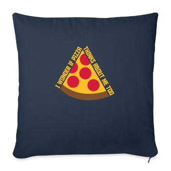 pizza thinks about me - Sofa pillowcase 17,3'' x 17,3'' (45 x 45 cm) - navy - Front