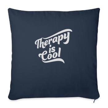 therapy is cool Quote - Sofa pillowcase 17,3'' x 17,3'' (45 x 45 cm) - navy - Front