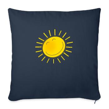 Soleil amical - Housse de coussin décorative 45 x 45 cm - bleu marine - Devant