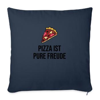 Pizza is pure joy - Sofa pillowcase 17,3'' x 17,3'' (45 x 45 cm) - navy - Front