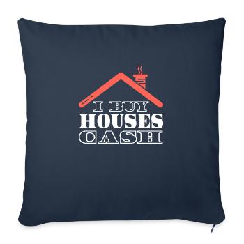 J’achète des maisons au comptant Investisseur immobilier - Housse de coussin décorative 45 x 45 cm - bleu marine - Devant
