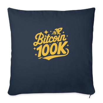 Bitcoin 100K - Housse de coussin décorative 45 x 45 cm - bleu marine - Devant