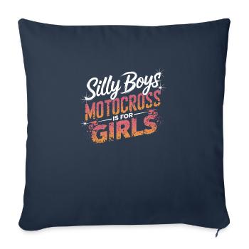 Motocross: Powerfrauen im Gelände - Sofakissenbezug 45 x 45 cm - Navy - Vorne