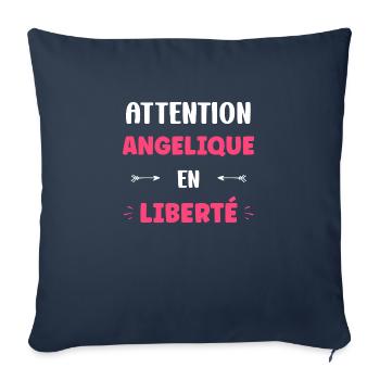 angelique - Housse de coussin décorative 45 x 45 cm - bleu marine - Devant