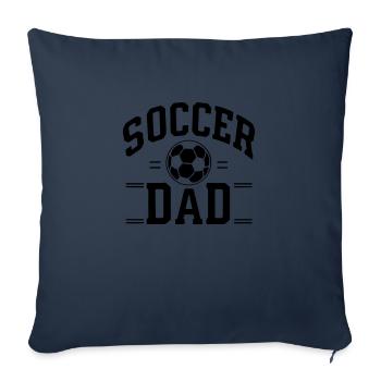 papa footballeur - Housse de coussin décorative 45 x 45 cm - bleu marine - Devant
