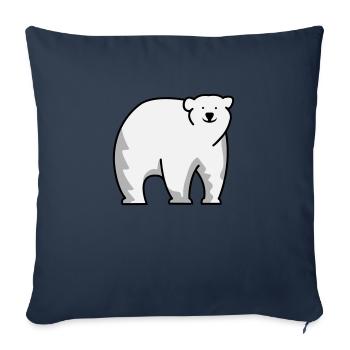 Ours blanc - Housse de coussin décorative 45 x 45 cm - bleu marine - Devant