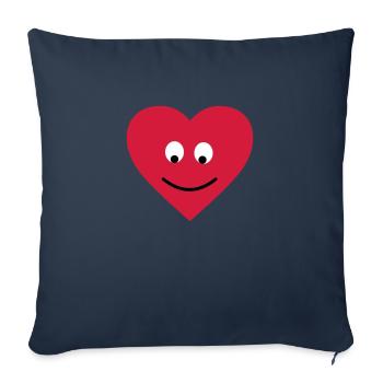 cœur - Housse de coussin décorative 45 x 45 cm - bleu marine - Devant