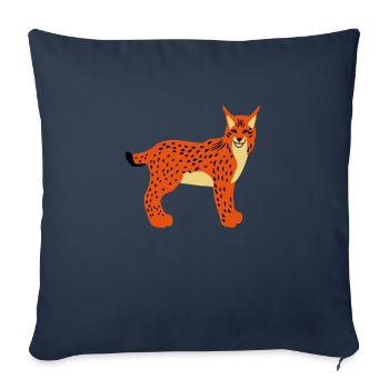 Lynx head front vector - Sofa pillowcase 17,3'' x 17,3'' (45 x 45 cm) - navy - Front