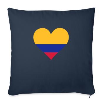 Un Cœur pour la Colombie - Housse de coussin décorative 45 x 45 cm - bleu marine - Devant