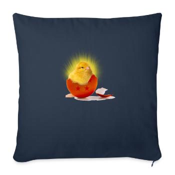 poussin_super_saiyan - Housse de coussin décorative 45 x 45 cm - bleu marine - Devant
