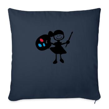 painter_girl - Sofa pillowcase 17,3'' x 17,3'' (45 x 45 cm) - navy - Front