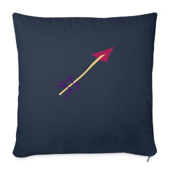 Symbole – Flèche - Housse de coussin décorative 45 x 45 cm - bleu marine - Devant
