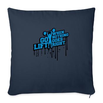 when nothing goes right go lift left graffiti trop - Housse de coussin décorative 45 x 45 cm - bleu marine - Devant