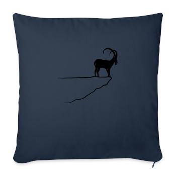 bouquetin capricorne chèvre mouton les Alpes roc - Housse de coussin décorative 45 x 45 cm - bleu marine - Devant