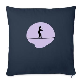 Slacklining Woman - Housse de coussin décorative 45 x 45 cm - bleu marine - Devant