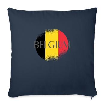 BELGIUM, BELGIQUE - Housse de coussin décorative 45 x 45 cm - bleu marine - Devant