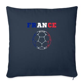 France Football France drapeau - Housse de coussin décorative 45 x 45 cm - bleu marine - Devant