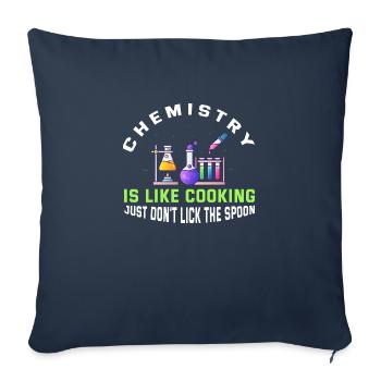 La chimie, c’est comme la cuisine - Housse de coussin décorative 45 x 45 cm - bleu marine - Devant