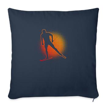 Women's Cross-Country Skating Cross-Country Skiing Classic - Sofa pillowcase 17,3'' x 17,3'' (45 x 45 cm) - navy - Front